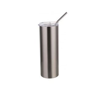 20oz Skinny Straight Silver Tumbler