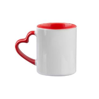 Red Heart Handled Mug